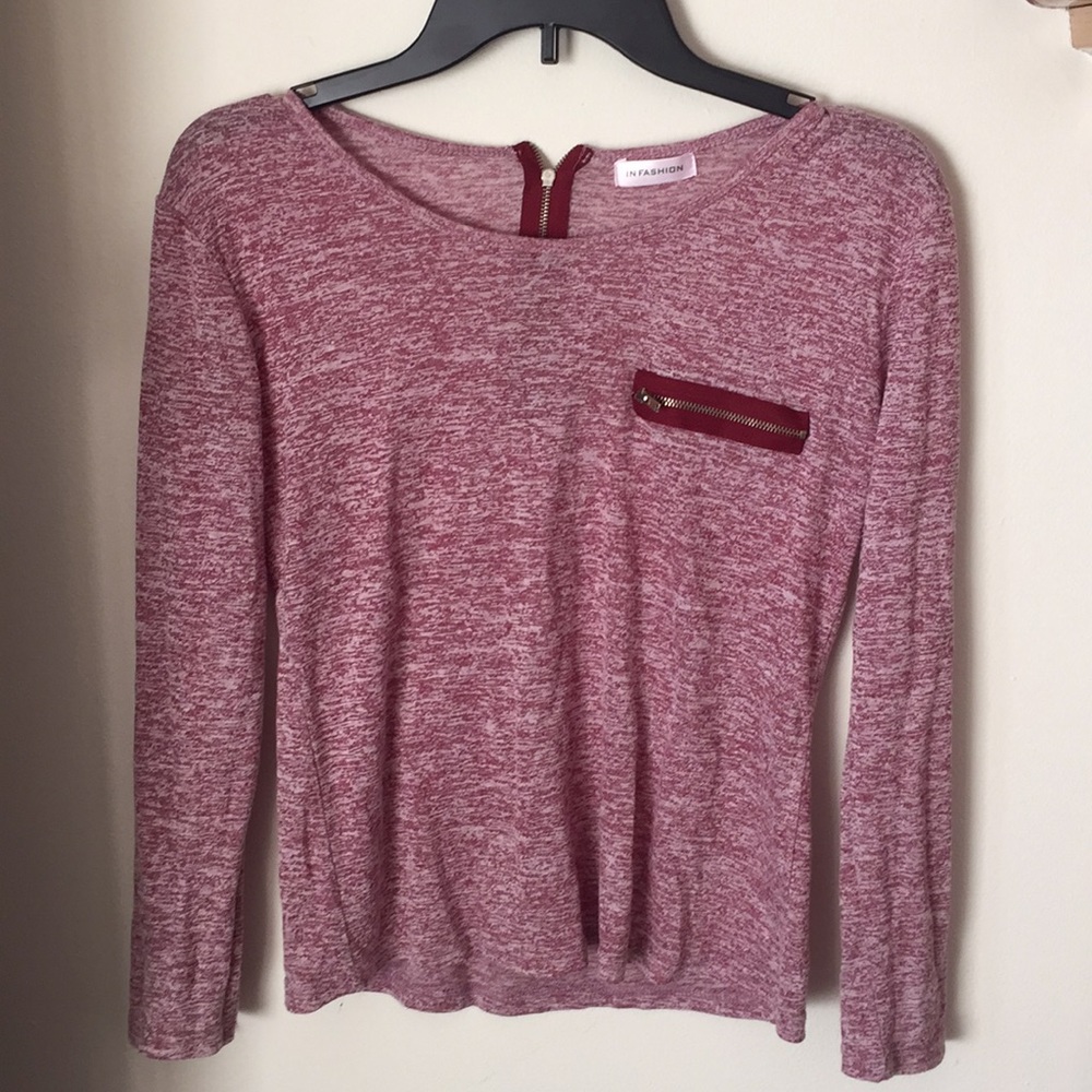 Red long-sleeve shirt